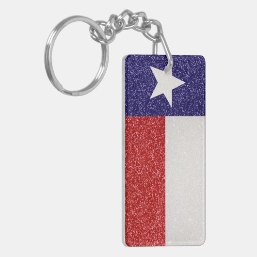 Porte-clés Parties scintillant Texas indicateur rectangle por (Devant gauche)