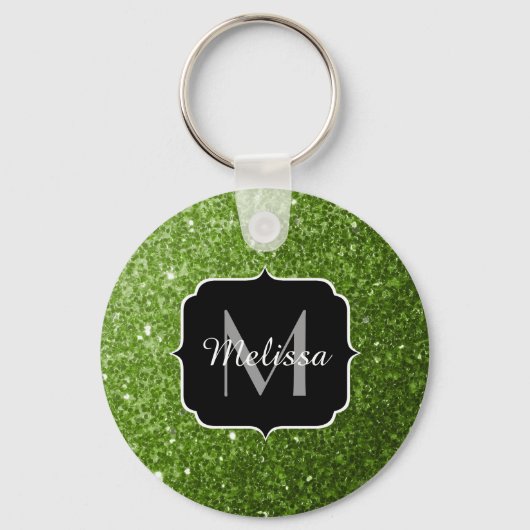 Porte-clés Parties scintillant vert clair brille Monogram (Recto)