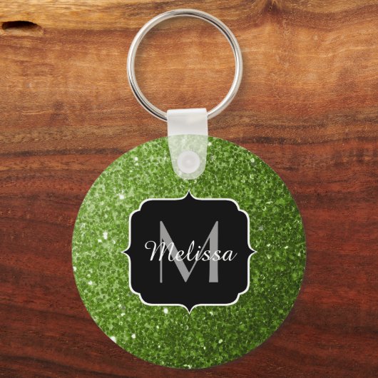 Porte-clés Parties scintillant vert clair brille Monogram (Verso)