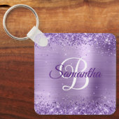 Porte-clés Parties scintillant violet étincelante Fille huile (Recto)