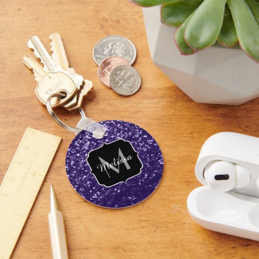 Porte-clés Parties scintillant violet foncé ultra violet scin (Bureau)