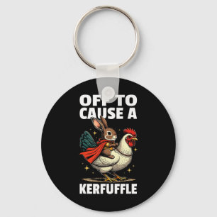 Porte-clés Partir pour causer un chahut Funny Meme Bunny Pâqu