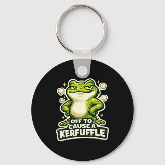 Porte-clés Partir pour causer une agitation mème de grenouill (Recto)