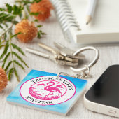 Porte-clés Parure de cercle d'été Flamant Rose-68730 (Devant Droit)