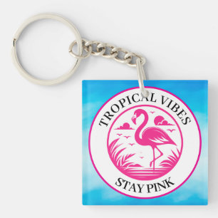 Porte-clés Parure de cercle d'été Flamant Rose-68730