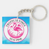 Porte-clés Parure de cercle d'été Flamant Rose-68730 (Dos)