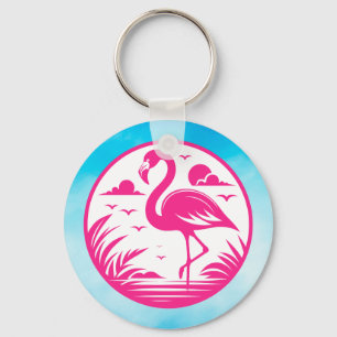 Porte-clés Parure de flamant rose d'été-68730