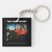Porte-clés Pas aujourd'hui Satan Matthieu 4:10 Blanc (Dos)