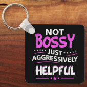 Porte-clés Pas Bossy Juste Agressivement Utile Drôle Dit F (Recto)