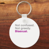 Porte-clés Pas confondu. Pas avide. Bisexuel (Recto)