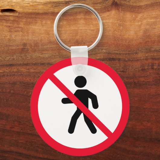 Porte-clés Pas d'accès Piétons Panneau d'interdiction | PORTE (Recto)