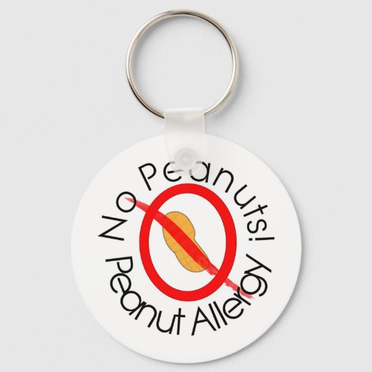 Porte-clés Pas de cacahuètes ! Allergie des arachides (Recto)