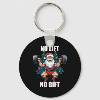 Porte-clés Pas de levée, pas de cadeau Père Noël Noël Gym Bod