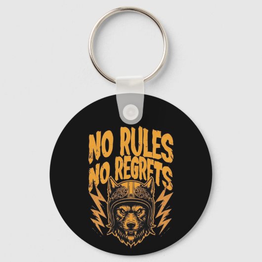 Porte-clés Pas de règlement Pas de Regrets - Wolf Biker Graph (Recto)