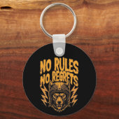 Porte-clés Pas de règlement Pas de Regrets - Wolf Biker Graph (Recto)