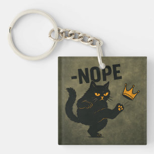 Porte-clés Pas De Rois En Amérique Chat Noir Drôle Kicking Cr