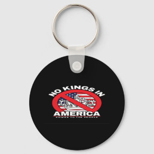 Porte-clés Pas de rois en Amérique Design patriotique anti-mo
