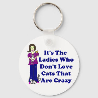 Porte-clés (Pas folle) Porte - clé de la dame de chat