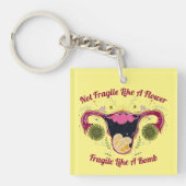 Porte-clés Pas Fragile Comme Une Galaxie Fleur Uterus (Devant)