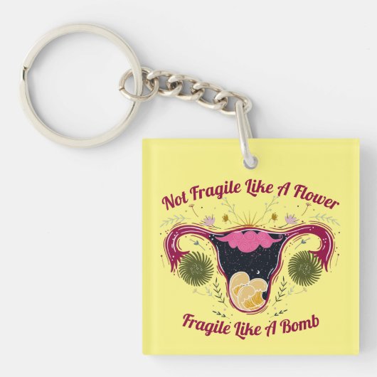 Porte-clés Pas Fragile Comme Une Galaxie Fleur Uterus (Devant)