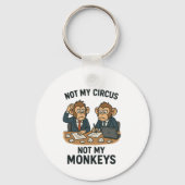 Porte-clés Pas mon cirque, pas mes singes - Drôle moine caric (Recto)