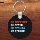 Porte-clés Pas Mon Président Pas Ma Voix Pas Mes Valeurs Pas (Recto)