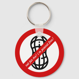 Porte-clés Pas pour moi, je suis libre d'arachide ! Alerte d'