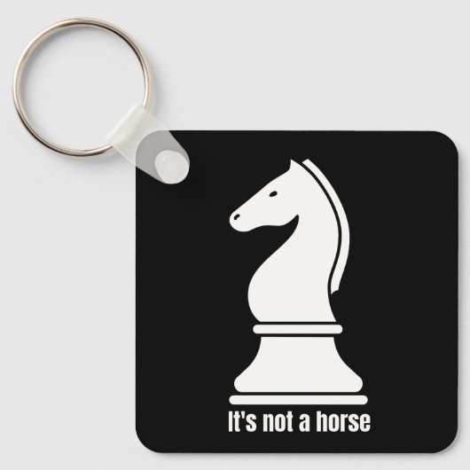 Porte-clés Pas un cheval drôle chevalier jeu d'échecs (Recto)