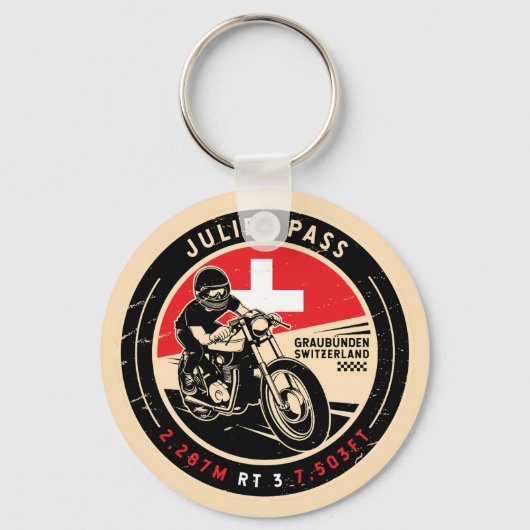 Porte-clés Passe Julier | Suisse | Motorcycle (Recto)