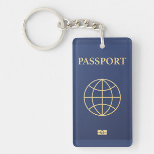 Porte-clés Passeport Bleu Adorable Accessoire de Voyage Migno