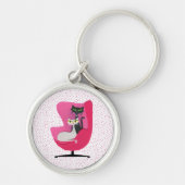 Porte-clés Passez Mid Century Chats Pin Pois (Devant)