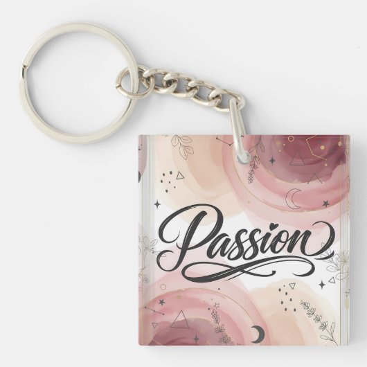 Porte-clés Passion Script | Elegant Minimalist Typography (Devant)