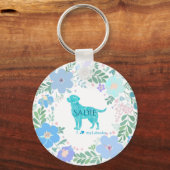 Porte-clés Pastel Blue Labrador Retriever Custom Photo  (Recto)
