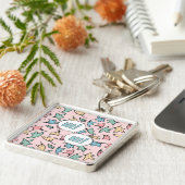 Porte-clés Pastel Feuille rose (Côté)