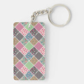 Porte-clés Pastel Floral Quilt Carré (Dos)