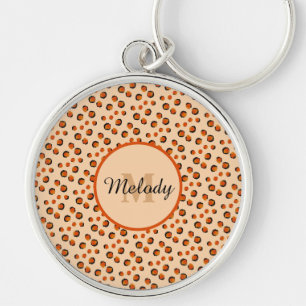 Porte-clés Pastel & Gold cheetah Poster de animal Monogram
