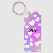 Porte-clés Pastel Hearts Porte - clé personnalisé. (Recto)