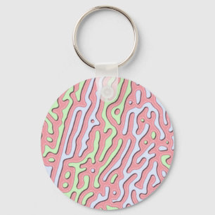 Porte-clés Pastel Kawaii Design Abstrait de Squiggle coloré
