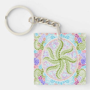 Porte-clés Pastel Nature Mandala Art