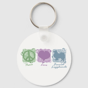 Porte-clés Pastel Peace, Love et Lapphunds Finlandais