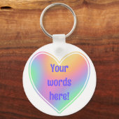 Porte-clés Pastel personnalisé Rainbow Heart (Recto)