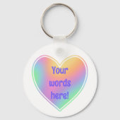 Porte-clés Pastel personnalisé Rainbow Heart (Recto)
