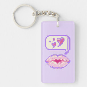 Porte-clés Pastel Pixel Lèvres Kissy - Porte - clé acrylique 