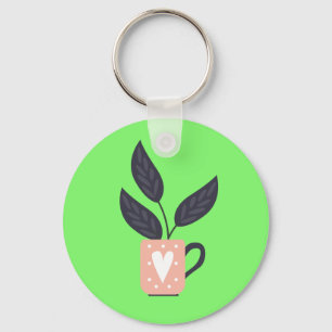 Porte-clés Pastel plante moderne simple