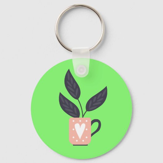 Porte-clés Pastel plante moderne simple (Recto)