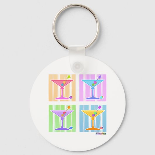 PORTE-CLÉS PASTEL POP ART MARTINIS (Recto)