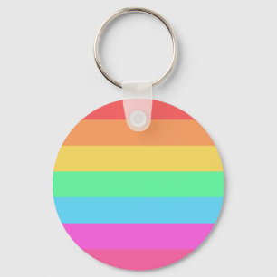 Porte-clés Pastel Rainbow Color Strips Design