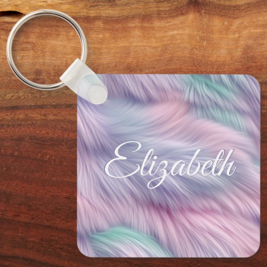 Porte-clés Pastel Rainbow Fur (Recto)