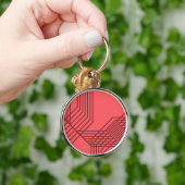 Porte-clés Pastel Rouge, simple, moderne, design géométrique (Main)