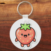 Porte-clés Pastel Strawberry Aesthetic Sticker – Cute Fruit I (Recto)